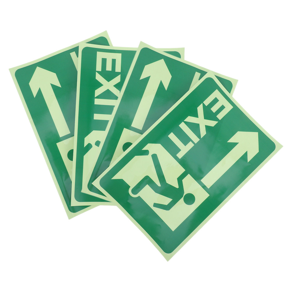 Emergency Exit Sign - 4 pegatinas luminosas de salida, señal