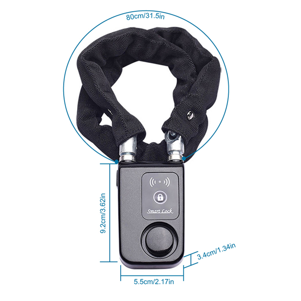 Security Chain Door - Cerradura Inteligente Bluetooth para Bicicleta/Motocicleta/Puerta, Sin