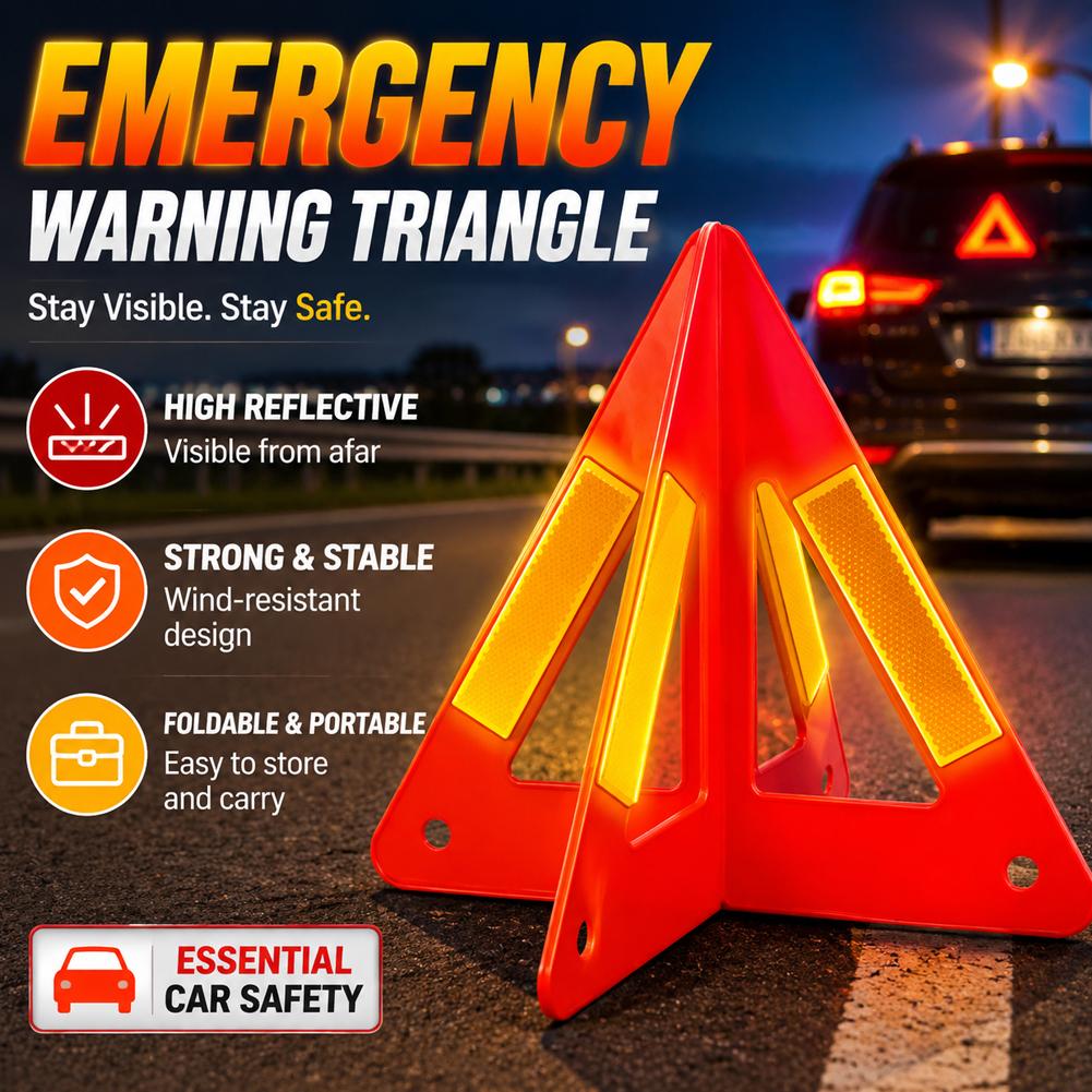 Emergency Exit Sign - Señal de Advertencia Triangular Reflectante Roja,