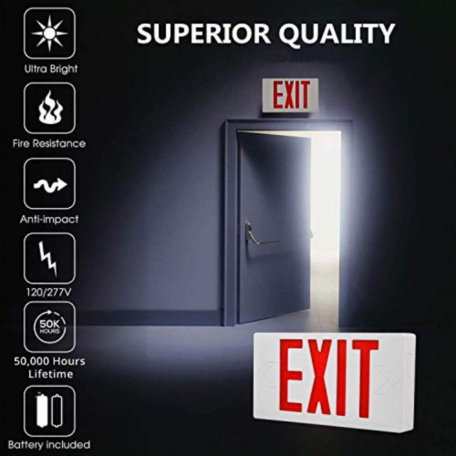 Letrero de Salida LED Ultra De - Emergency Exit Sign reseña y precio