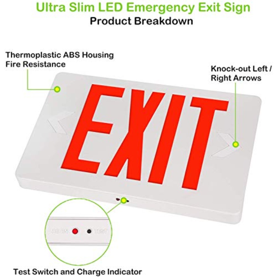 Letrero de Salida LED Ultra De - Emergency Exit Sign reseña y precio