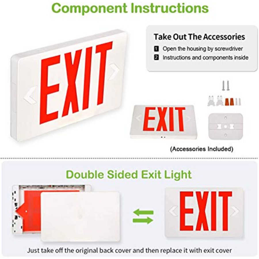 Letrero de Salida LED Ultra De - Emergency Exit Sign reseña y precio
