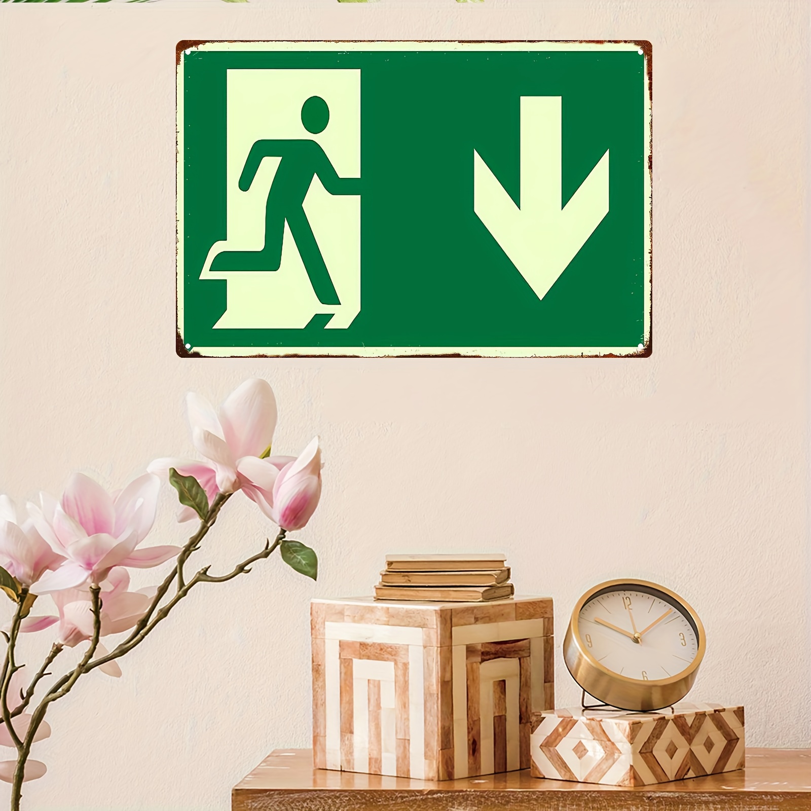 Letrero Metálico Vintage 2D |  - Emergency Exit Sign reseña y precio