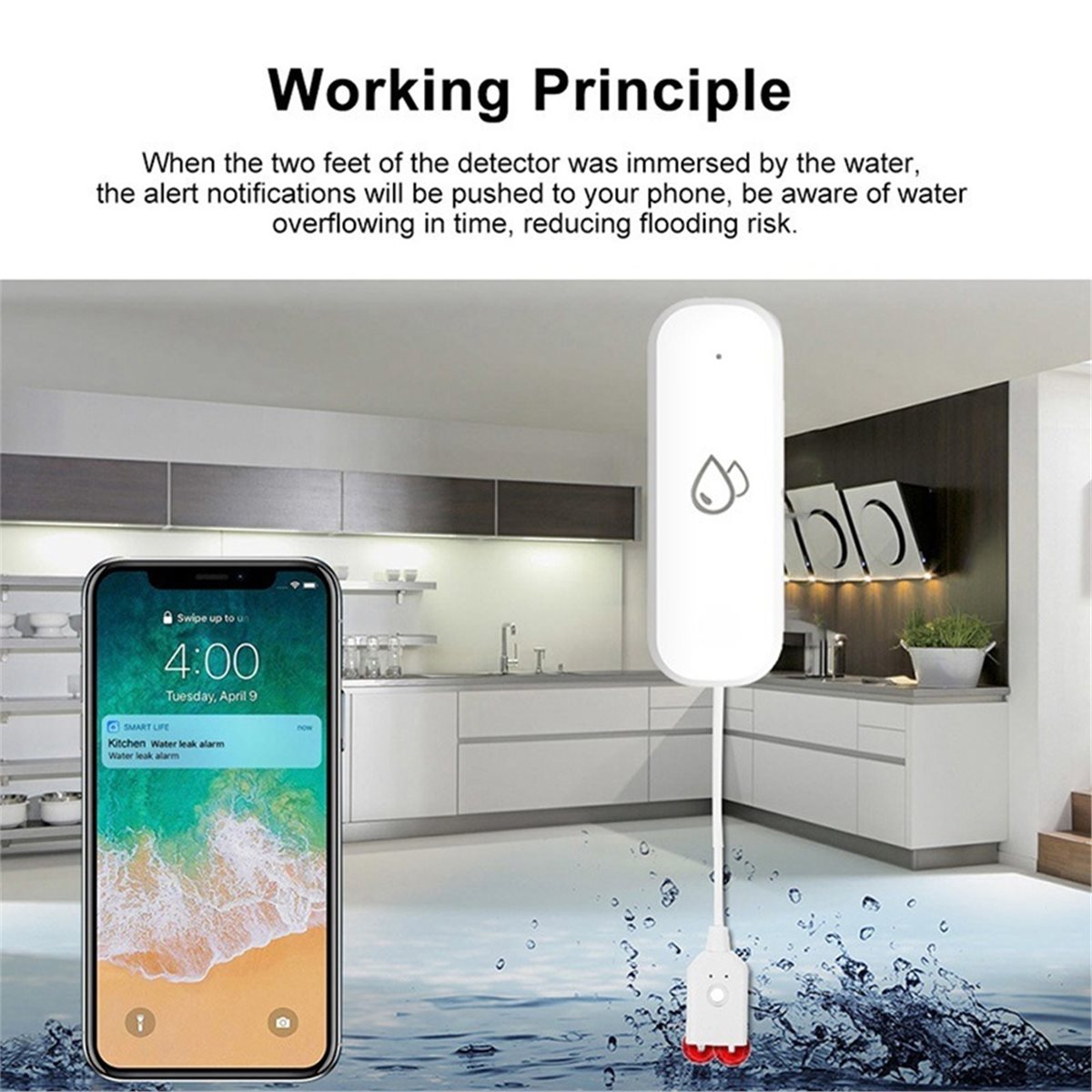 Sensor de Fugas de Agua ZigBee - Water Alarm Sensor reseña y precio